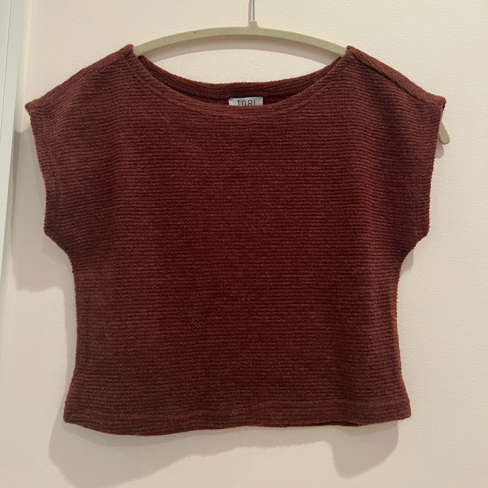 Maroon Knit Crop Top